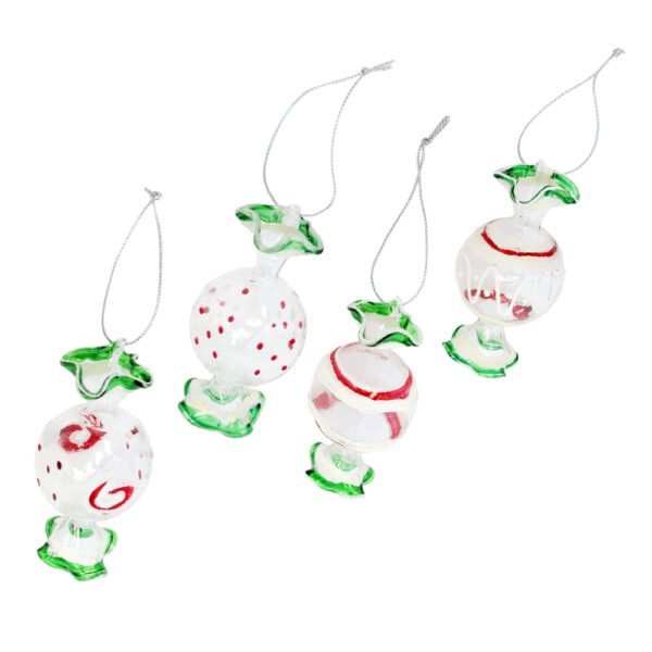 01870 glass sweetie decoration 8cm assorted