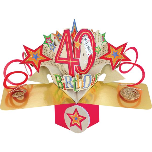 3D Pop Up Card 40th Birthday