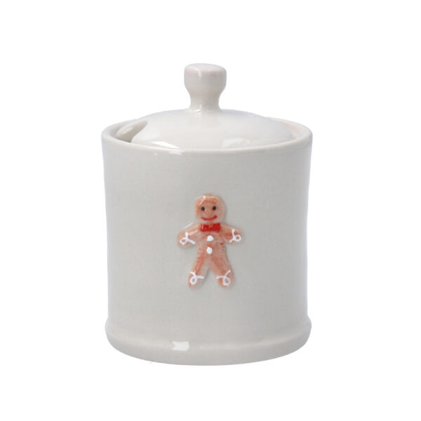 20570 ceramic mini honey pot with gingerbread man
