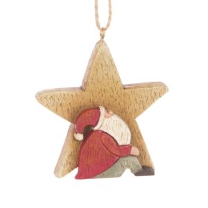 Resin Santa With Star 6cm